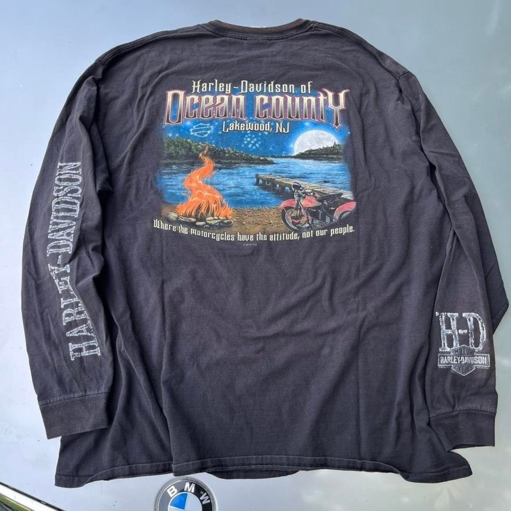 Harley Davidson long sleeve shirt - black and white